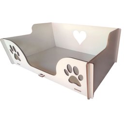 Caminha Sofá Casa para Pet, Cachorro, Gato, em Mdf Branco - 3