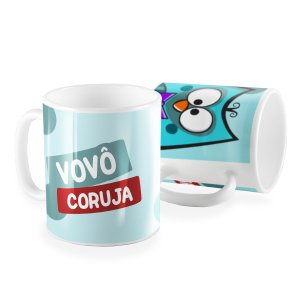 Caneca vovô coruja azul
