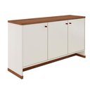 Ver imagem 5 de Kit Sala Jantar e Aparador 3 Portas e Livreiro Zeus - Via Nossa - Offwhite/naturale