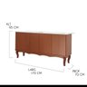 Balcão Buffet Bancada Ilha Gourmet 170 x 70 Cm Italy Tampo Vidro Off White Base MDF Imbuia - 3