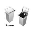 Ver imagem 6 de Lixeira Quadratta Kitchen 7L em Aço Inox Escovado com Tampa Articulada