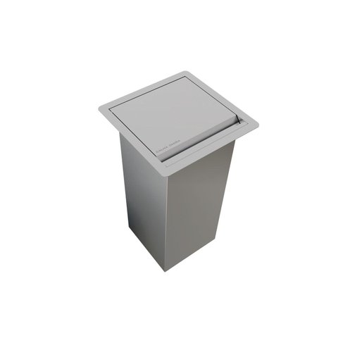 Lixeira Quadratta Kitchen 7L em Aço Inox Escovado com Tampa Articulada