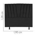 Ver imagem 3 de Cabeceira Estofada Cama Box King Bélgica 195cm Courino Preto