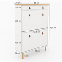 Ver imagem 3 de Sapateira de Parede Nala 2 Portas 1 Gaveta Madeira/Branco