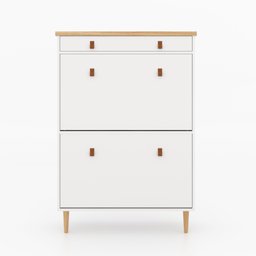 Sapateira de Parede Nala 2 Portas 1 Gaveta Madeira/Branco - 2