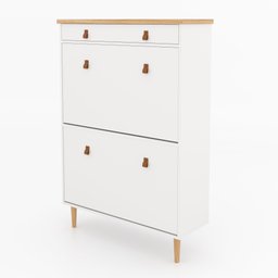 Sapateira de Parede Nala 2 Portas 1 Gaveta Madeira/Branco - 4