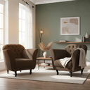 Ver imagem 1 de Kit 2 Poltronas Decorativa Dália Veludo Marrom