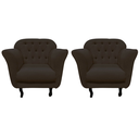 Ver imagem 3 de Kit 2 Poltronas Decorativa Dália Veludo Marrom