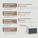 Ver imagem 5 de Gabinete para Banheiro Unik 80cm com Pia Lavatorio Suspenso Fimap Montado Branco Grafite