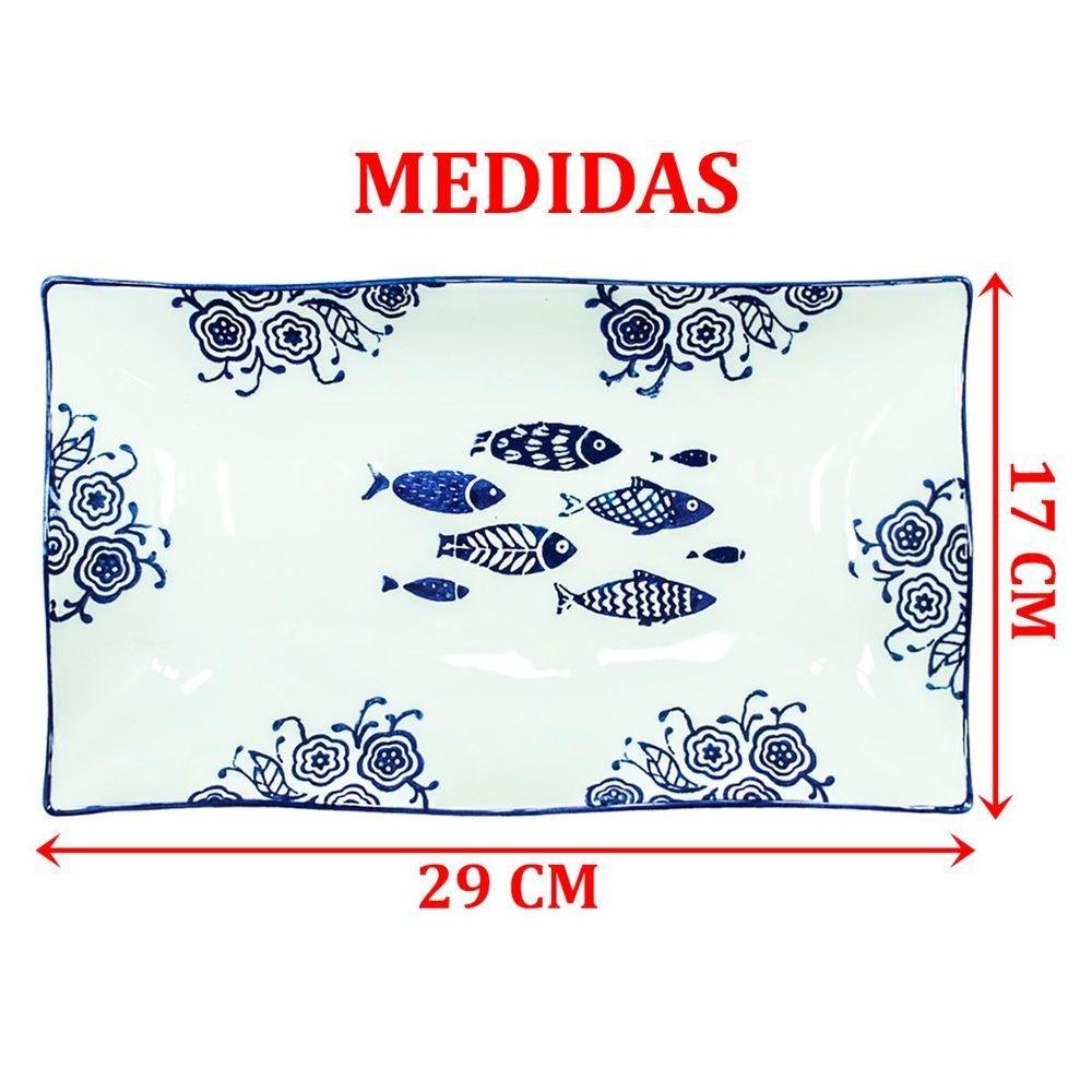 Kit 4 Petisqueiras Bowl Grande Travessa Oceano Peixe 550ml - 2