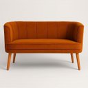 Ver imagem 1 de Sofá Namoradeira Confortável para Sala de Estar Tecido Veludo Luxo