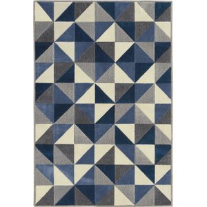 Tapete Para Sala Supreme Ladrilho 150x200cm Azul São Carlos
