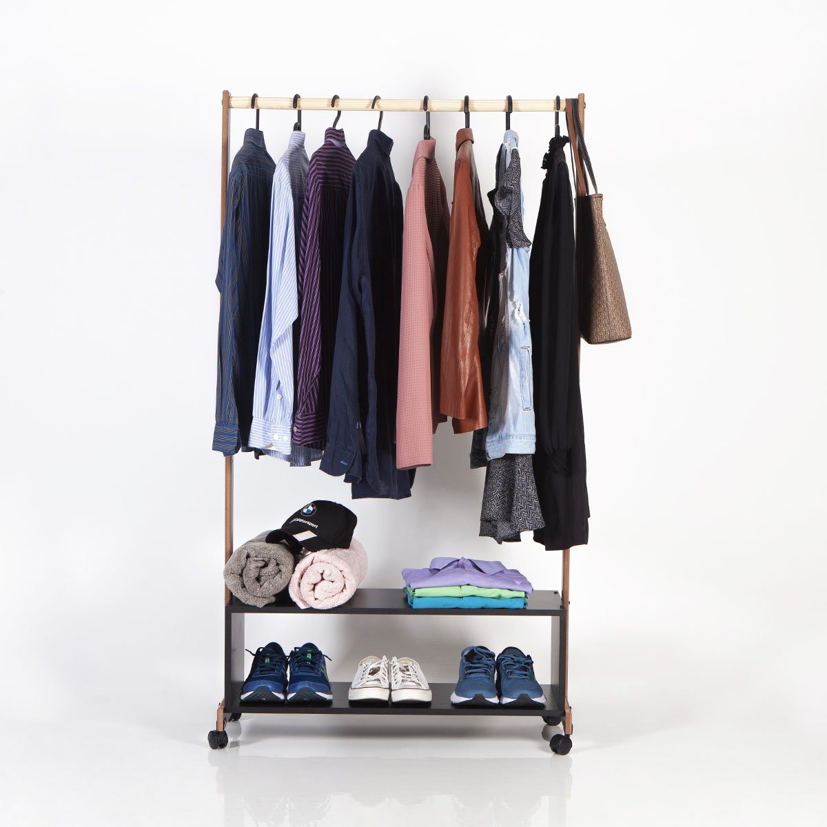 Kit Organização de Casa Arara para Roupas e Sapateira Pinus - 7