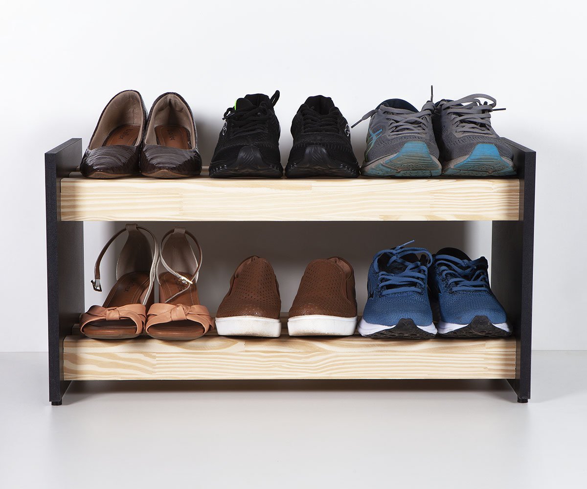 Kit Organização de Casa Arara para Roupas e Sapateira Pinus - 9