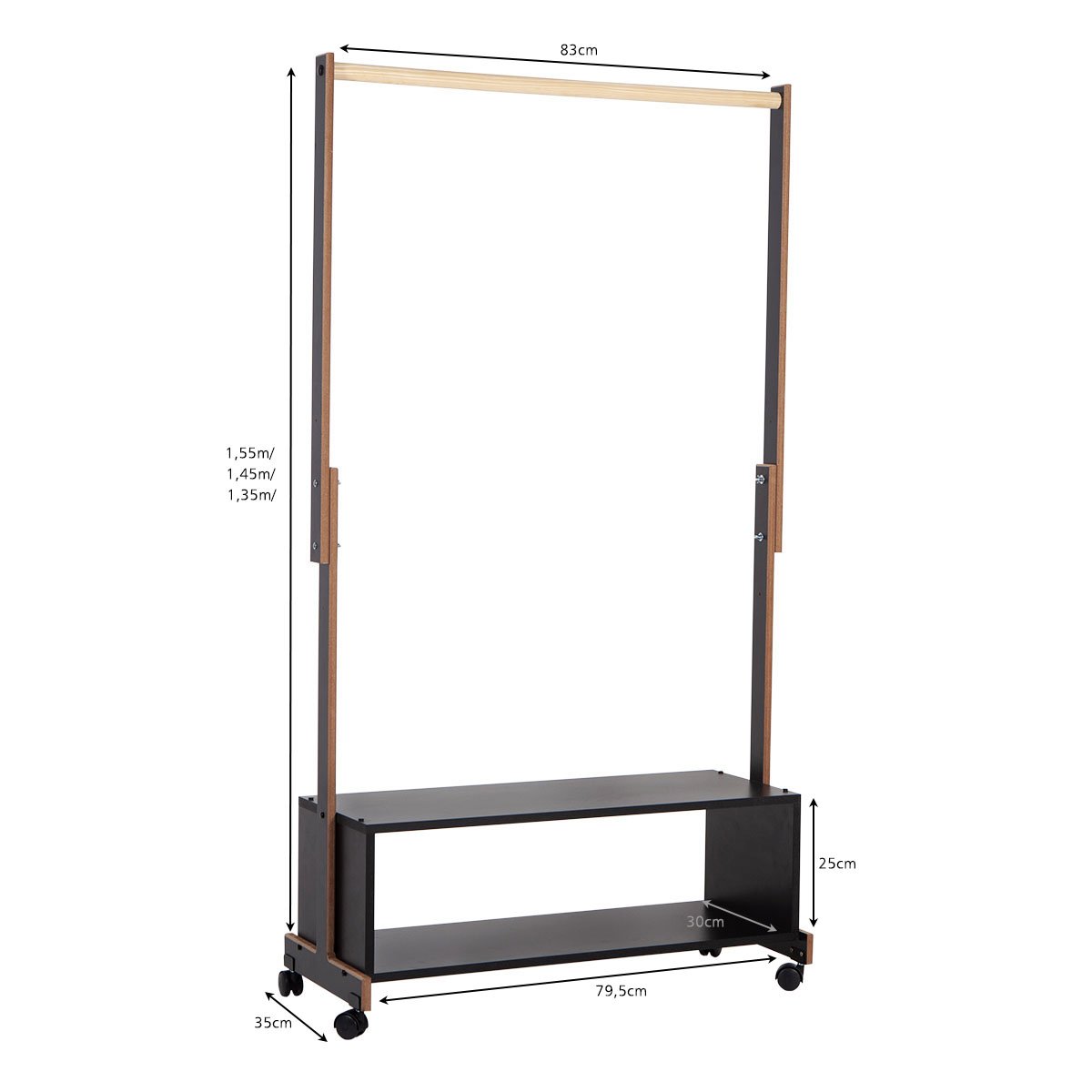Kit Organização de Casa Arara para Roupas e Sapateira Pinus - 5
