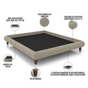 Ver imagem 4 de Cama Casal King Pés de Madeira 210cm Otto P05 Linho Bege - Lyam Decor