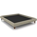 Ver imagem 1 de Cama Casal King Pés de Madeira 210cm Otto P05 Linho Bege - Lyam Decor