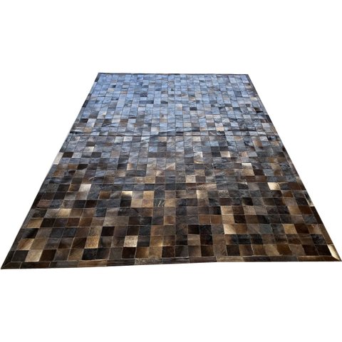 Tapete de couro marrom café 2,50x3,50 com borda pç 10x10cm