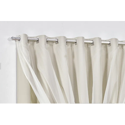 Cortina Blackout 100% com voil 2,80x2,30 Para Varão Simples:PALHA - 2