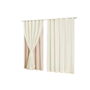 Cortina Blackout 100% com voil 2,80x2,30 Para Varão Simples:PALHA