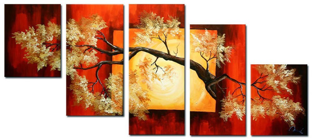 Quadro Decorativo Abstrato Arvores Moderno 38: 60cm (A) x 140cm (L) - 1