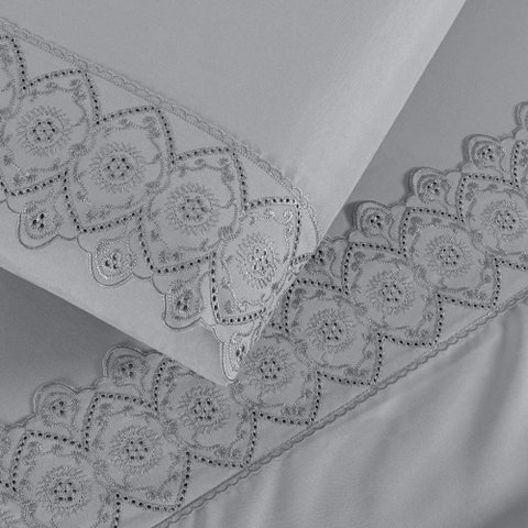 Jogo Cama Solteiro Cherry Bordado Inglês 3 Pçs Graf Lilly Home Enxovais