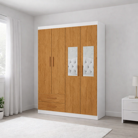 Guarda Roupa 4 Portas 2 Espelhos Centrais Allure -grand Line