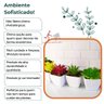 Kit 3 Suculenta Artificial Mini Vaso de Plástico Branco - 7