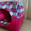 Ver imagem 7 de Cama para Cachorro Toca Quadrada em Corino + Poliéster Rosa e Lilás Média (m) 40 X 40 X 40 Cm