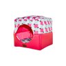 Cama para Cachorro Toca Quadrada em Corino + Poliéster Rosa e Lilás Média (m) 40 X 40 X 40 Cm - 9