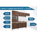 Ver imagem 3 de Cozinha Modulada Henn Briz Star 4 Peças (2 Armários + 1 Balcão + 1 Paneleiro) Cpt95 Nature/off