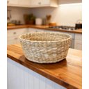 Ver imagem 1 de Cesto de Palha Natural Redondo Feito a Mão