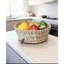 Ver imagem 2 de Cesto de Palha Natural Redondo Feito a Mão