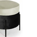 Ver imagem 5 de Puff Redondo Lewis 45x45cm Pés Preto Suede Preto/suede Creme - Nexta Casa