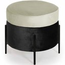 Ver imagem 1 de Puff Redondo Lewis 45x45cm Pés Preto Suede Preto/suede Creme - Nexta Casa