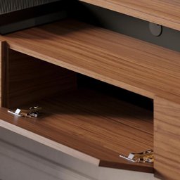 Home Suspenso Juriti 1.8 Ripado para TV até 70” Noce Milano/Preto - Colibri - 4