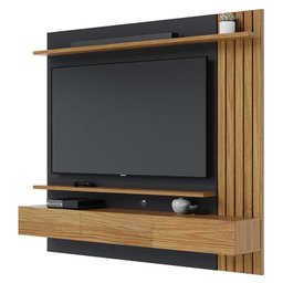 Home Suspenso Juriti 1.8 Ripado para TV até 70” Noce Milano/Preto - Colibri - 1
