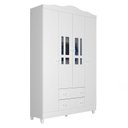 Ver imagem 4 de Quarto de Bebê Ariel 4 Portas e Berço Americano Mirelle Branco Brilho com Colchão Ortobom - Carolina