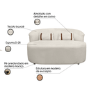 Ver imagem 3 de Banco Orgânico 2 Lugares Sofá Roma Sala Almofadas 140cm Bouclé:bege Claro