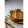 Tábua Gold Orgânica M para Servir com Cabo e Rebaixo – Madeira de Teca 33x24x2cm - 4