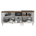 Ver imagem 5 de Armário Cozinha Gabinete Pia de 120 Cm Aline e Balcão Fran para Cooktop 5 Bocas Savana Preto