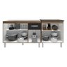 Armário Cozinha Gabinete Pia de 120 Cm Aline e Balcão Fran para Cooktop 5 Bocas Savana Preto - 5