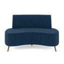 Ver imagem 3 de Sofá 2 Lugares Living 135cm Pé Palito Maraú Veludo Azul Marinho K01 - D'Rossi