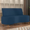 Ver imagem 2 de Sofá 2 Lugares Living 135cm Pé Palito Maraú Veludo Azul Marinho K01 - D'Rossi