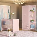 Ver imagem 1 de Quarto Infantil Completo Ana 2 Portas 3 Gavetas Rosa - Pnr Móveis