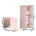 Ver imagem 4 de Quarto Infantil Completo Ana 2 Portas 3 Gavetas Rosa - Pnr Móveis