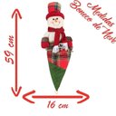 Ver imagem 2 de Kit 4 Enfeites Árvore Natal Papai Noel e Boneco Neve Saco Natalino Xadrez
