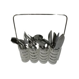 Jogo de Talheres com 24 Pçs e Suporte 2444305 Branco -quanhe - 1