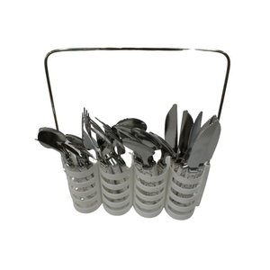 Jogo de Talheres com 24 Pçs e Suporte 2444305 Branco -quanhe