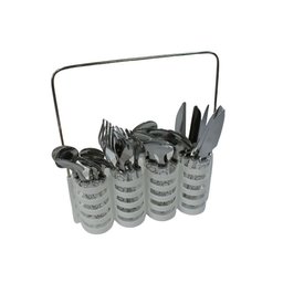 Jogo de Talheres com 24 Pçs e Suporte 2444305 Branco -quanhe - 2
